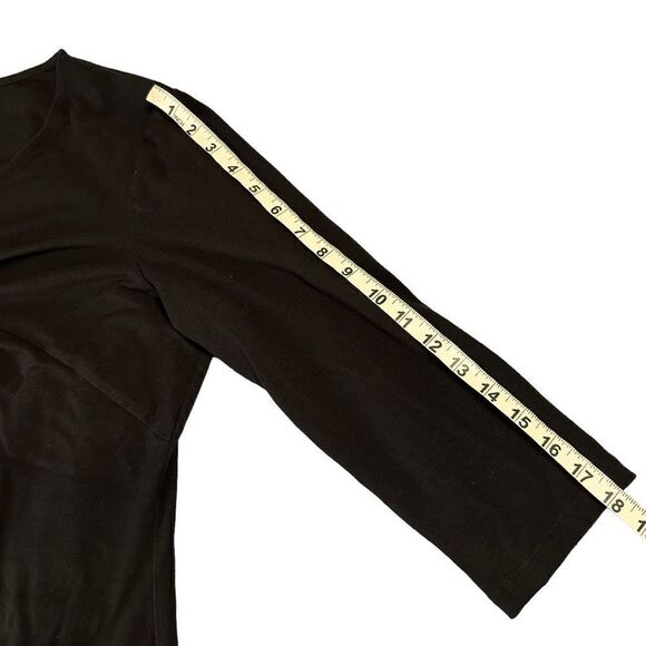 Style & Co black V neck Twist detail front 3/4 sleeve jersey top size Large - Picture 7 of 7